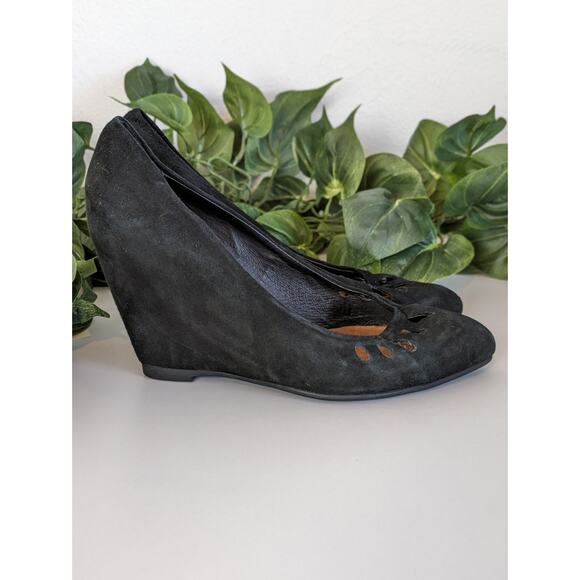Jeffrey Campbell Wedges Heels Ann Arbor Suede Cut Out Boho Quirky Boho Size 6.5 - Picture 8 of 13